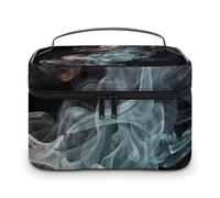 LDGSUPH Psychedelic Smoke Makeup Bag with Handle Portable Travel Toiletry Bag Lightweight Waterproof Cute Cosmetics Storage Bags Large Fashion Makeup Case Organizer For Women