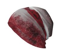 LDGSUPH Red Landscape Double-Layer Full Print Beanie Hat for Men Women,All Season Fashion Knit Cap for Daily Use Outdoor Sports Travel