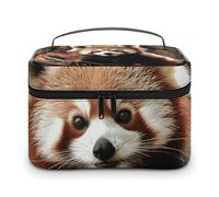 LDGSUPH Red Pandas Makeup Bag with Handle Portable Travel Toiletry Bag Lightweight Waterproof Cute Cosmetics Storage Bags Large Fashion Makeup Case Organizer For Women