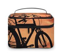 LDGSUPH Road Bicycle Makeup Bag with Handle Portable Travel Toiletry Bag Lightweight Waterproof Cute Cosmetics Storage Bags Large Fashion Makeup Case Organizer For Women