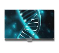 LDGSUPH Science Gene Strand Business Card Holder Minimalist Wallet RFID Blocking Credit Cards Holder Slim Name Cards Holders Compact Aluminum Alloy Business Card Case for Adult