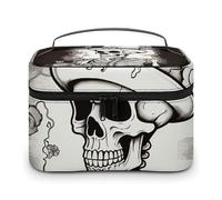 LDGSUPH Skeleton Chef Makeup Bag with Handle Portable Travel Toiletry Bag Lightweight Waterproof Cute Cosmetics Storage Bags Large Fashion Makeup Case Organizer For Women