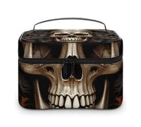 LDGSUPH Skulls Makeup Bag with Handle Portable Travel Toiletry Bag Lightweight Waterproof Cute Cosmetics Storage Bags Large Fashion Makeup Case Organizer For Women