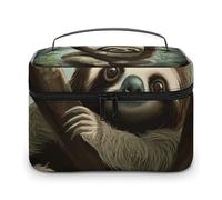 LDGSUPH Sloth2 Makeup Bag with Handle Portable Travel Toiletry Bag Lightweight Waterproof Cute Cosmetics Storage Bags Large Fashion Makeup Case Organizer For Women