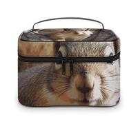 LDGSUPH Squirrel in The Tree Makeup Bag with Handle Portable Travel Toiletry Bag Lightweight Waterproof Cute Cosmetics Storage Bags Large Fashion Makeup Case Organizer For Women