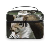 LDGSUPH Squirrel Makeup Bag with Handle Portable Travel Toiletry Bag Lightweight Waterproof Cute Cosmetics Storage Bags Large Fashion Makeup Case Organizer For Women