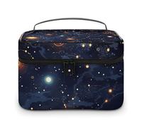 LDGSUPH Star Constellation Map Makeup Bag with Handle Portable Travel Toiletry Bag Lightweight Waterproof Cute Cosmetics Storage Bags Large Fashion Makeup Case Organizer For Women