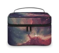 LDGSUPH Star Field in Deep Space Makeup Bag with Handle Portable Travel Toiletry Bag Lightweight Waterproof Cute Cosmetics Storage Bags Large Fashion Makeup Case Organizer For Women