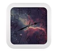 LDGSUPH Star Field in Deep Space Wall Clock Silent Non-Ticking Modern Clock Personalized Vintage Square Clocks for Travel Office Kitchen Home Decorative Clocks 10.2 Inch