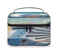 LDGSUPH Summer Sea Cruise Makeup Bag with Handle Portable Travel Toiletry Bag Lightweight Waterproof Cute Cosmetics Storage Bags Large Fashion Makeup Case Organizer For Women