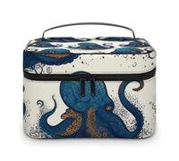 LDGSUPH Tentacles Octopus Makeup Bag with Handle Portable Travel Toiletry Bag Lightweight Waterproof Cute Cosmetics Storage Bags Large Fashion Makeup Case Organizer For Women