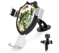 LDGSUPH Toucans Parrot Palm Tree Leaves Phone Holders for Your Car Cradle Portable Smartphone Holder Air Vent Cell Phones Stand Universal Car Phone Mount 90° Adjustable Cell Phones Mount