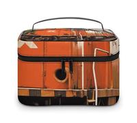 LDGSUPH Train Makeup Bag with Handle Portable Travel Toiletry Bag Lightweight Waterproof Cute Cosmetics Storage Bags Large Fashion Makeup Case Organizer For Women