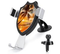 LDGSUPH Tropical Beach Palm Tree Sunset Phone Holders for Your Car Cradle Portable Smartphone Holder Air Vent Cell Phones Stand Universal Car Phone Mount 90° Adjustable Cell Phones Mount