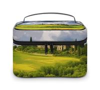 LDGSUPH Tuscany Spring Makeup Bag with Handle Portable Travel Toiletry Bag Lightweight Waterproof Cute Cosmetics Storage Bags Large Fashion Makeup Case Organizer For Women