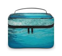 LDGSUPH Underwater View of Tropical Beach Makeup Bag with Handle Portable Travel Toiletry Bag Lightweight Waterproof Cute Cosmetics Storage Bags Large Fashion Makeup Case Organizer For Women