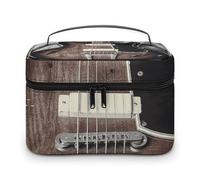 LDGSUPH Vintage Guitar Makeup Bag with Handle Portable Travel Toiletry Bag Lightweight Waterproof Cute Cosmetics Storage Bags Large Fashion Makeup Case Organizer For Women