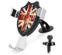 LDGSUPH Vintage Union Jack British Flag Phone Holders for Your Car Cradle Portable Smartphone Holder Air Vent Cell Phones Stand Universal Car Phone Mount 90° Adjustable Cell Phones Mount