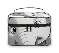 LDGSUPH White Elephant Makeup Bag with Handle Portable Travel Toiletry Bag Lightweight Waterproof Cute Cosmetics Storage Bags Large Fashion Makeup Case Organizer For Women