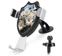 LDGSUPH Wild White Daisies Phone Holders for Your Car Cradle Portable Smartphone Holder Air Vent Cell Phones Stand Universal Car Phone Mount 90° Adjustable Cell Phones Mount