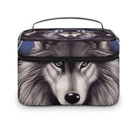 LDGSUPH Wolves And Dream Catchers Makeup Bag with Handle Portable Travel Toiletry Bag Lightweight Waterproof Cute Cosmetics Storage Bags Large Fashion Makeup Case Organizer For Women