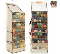 LDGSUPH Yarn Paradise Storage Bags, Large-Capacity Hanging Yarn Storage Racks, Crochet Hook Racks, Yarn Storage cabinets. (White)