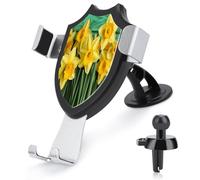 LDGSUPH Yellow Daffodils Flowers Phone Holders for Your Car Cradle Portable Smartphone Holder Air Vent Cell Phones Stand Universal Car Phone Mount 90° Adjustable Cell Phones Mount