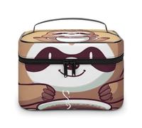 LDGSUPH Yoga Sloth Coffee Makeup Bag with Handle Portable Travel Toiletry Bag Lightweight Waterproof Cute Cosmetics Storage Bags Large Fashion Makeup Case Organizer For Women