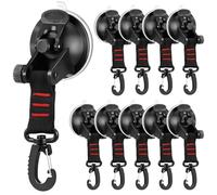 LDHHYH 10PCS Heavy Duty Suction Cups,360° Rotating Camping Sucker Cups Hook with Straps D Ring, Camping Suction Cup Hooks, Suction Cups Anchor for Outdoor Car Side Awning Boat Camping Tarp