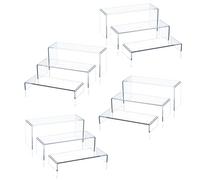 LDHHYH 12 Pack 4 Set Acrylic Risers Display Stands, 3 Tier Acrylic Display Stand for Food, Party, Action Figure, Cupcake, Jewelry