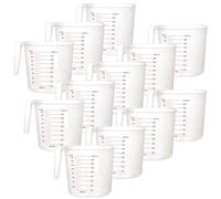 LDHHYH 12pcs Measuring Jugs 1 Litre, Kitchen Measuring Jug with Measuring Scale, Stackable Plastic Measuring Jugs, Plastic Jug Cups for Kitchen Baking, Sugar, Milk, Oil