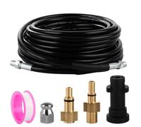 LDHHYH 15m Pressure Washer Drain Pipe Hose Cleaning Kit, Karcher Drain Cleaning Kit, Pressure Washer Drain Cleaner with Jet Nozzle and Rotating Jet Nozzle Adapter for Karcher K2-K7, Lavor