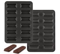 LDHHYH 2 Pack Financier Cake Baking Pan, 12-Cavity Non-Stick Rectangle Muffin Pan, Carbon Steel Financier Cake Mold, Biscuits Cookies Bakeware for Oven Baking - Black
