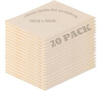 LDHHYH 20 Pack Cheesecloth, 50CM x 50CM Muslin Cloths for Cooking, Reusable and Unbleached Cheese Cloth for Straining, Muslin Fabric Strainer for Juicing Butter Jam