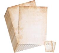 LDHHYH 200 Sheets Vintage Letter Paper, 100gsm Vintage Stationery Papers, A4 Retro Letter Paper Old Look Printable Sheets for Writing Invitations DIY Crafts