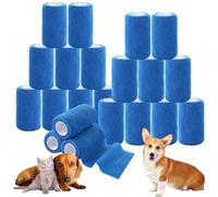 LDHHYH 20PCS Self Adhesive Bandage Wrap, 10CM x 4.5M Cohesive Stretch Bandage Rolls Breathable Non Woven Sports Injury Vet Tape for Ankle Wrist Finger Knee Support First Aid Dressing (Blue)