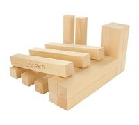 LDHHYH 24PCS Basswood Carving Blocks, 2 Sizes, Rectangular, Natural Unfinished Whittling Wood Blocks for DIY Carving, Shaping, Painting