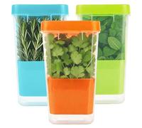 LDHHYH 3 PCS Fresh Herb Keeper for Refrigerator, Herb Saver for Refrigerator, Cilantro Containers for Fridge, Herb Storage Containers for Cilantro Asparagus Mint Rosemary Parsley Basil for 2-3 Weeks