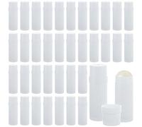 LDHHYH 30 Pack 60ml / 2oz Deodorant Containers Empty, Empty Lip Balm Tubes, Twist Up Stick Tube, Refillable Plastic Deodorant Holder Tube for Homemade Lipstick Sunscreen Balm Lotion Bar - White