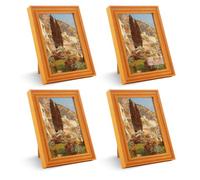LDHHYH 4 Pack 7x5 Wooden Photo Frames, Walnut Rustic Picture Frames