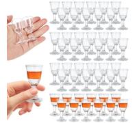 LDHHYH 48 Pack Mini Shot Glasses, 10 ml Mini Wine Glass with Base, Clear Glass Wine Cup for Wine, Tequila, Whiskey, Spirits