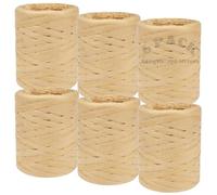 LDHHYH 6 Pack 200M Raffia Ribbon, Paper Ribbon Natural Raffia Yarn Packing Paper Twine for Craft DIY Decoration, Crochet Crafting, Gift Wrapping, etc.