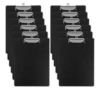 LDHHYH Pack of 12 A4 Plastic Clipboards A4 with Metal Clamp and Hanging Loose, Clipboard Plastic Black Clipboard (315 x 225 x 2 mm) for School, Home, Office