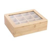 LDHHYH Wooden Tea Box, 12 Compartment Tea Bag Organizer, Tea Bag Holder, Tea Chest Container for Tea Bags, Sugar, Coffee Pods