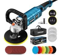 LDHTHOPI Buffer Polisher, 1600W 7 Inch/6 Inch Rotary Buffer Polisher Waxer, 7 Variable Speed 1000-3500 RPM, Detachable Handle for Car, Boat Sanding, Polishing, Waxing