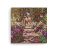 LdinMEX Claude Monet ArtWork - Pathway In Monets Garden At Giverny Print Poster Room Aesthetic Print Art Wall Painting Canvas Modern Bedroom Decor 28x28inch(70x70cm)