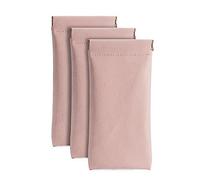 Ldirect 3 Pack Leather Eyeglasses Cases PU Soft Sunglasses Pouch Squeeze Top Portable Glasses Cases for Men and Women (Pink Pink Pink)