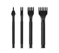 Ldirect Leather Craft Tool 1/2/4/6 Prong DIY Lacing Stitching Punches Hole, Leather Craft Kits (3mm), Black