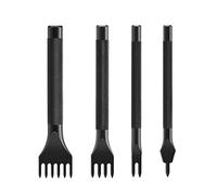 Ldirect Leather Craft Tool 1/2/4/6 Prong DIY Lacing Stitching Punches Hole, Leather Craft Kits (6mm), Black