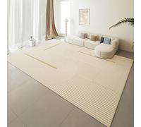 Ldiuttu Area Rug Living Room Large 160 x 230 cm Washable Non Slip Rug Bedroom Soft Short Pile Machine Washable Carpet for Office Home Decor Modern geometric lines orange beige